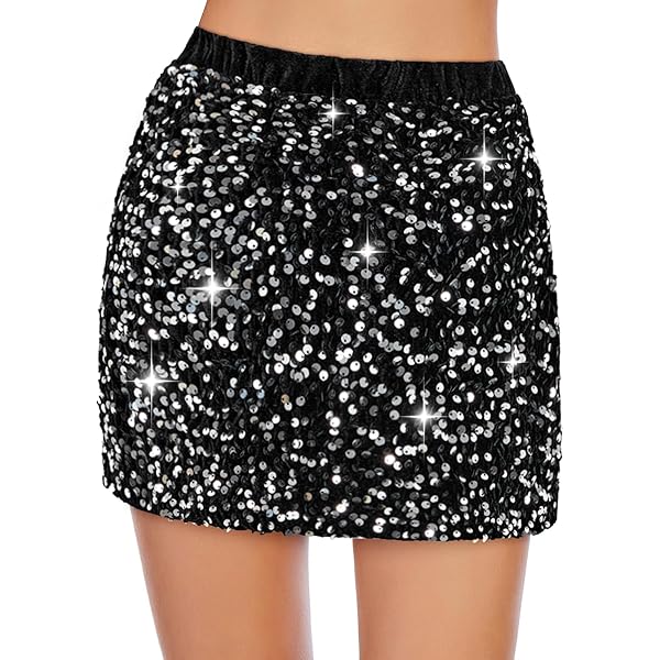 スカート hth glitterskirt black Amazon.com: Girls Metallic Black Sequin Skirt Sparkle